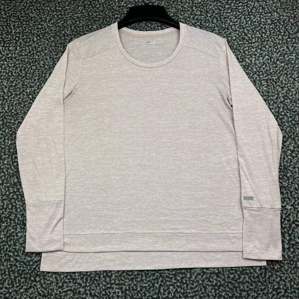 Columbia Shirt Women Medium Pink Space Dye Long Sleeve Crewneck M